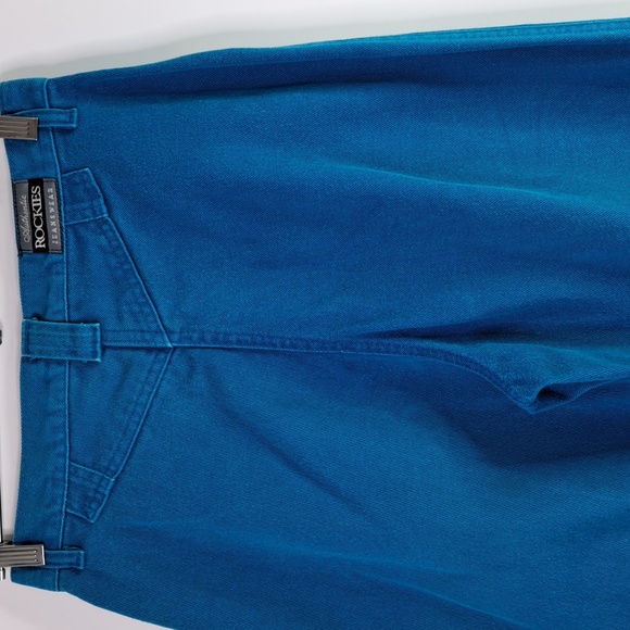 Rockies Vintage High-Rise Western Turquoise Jeans Waist 27 Inseam 37 Tall - Picture 4 of 17